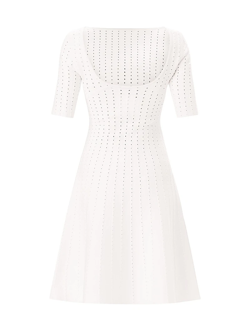 The Donna Pointelle-Knit Fit & Flare Minidress