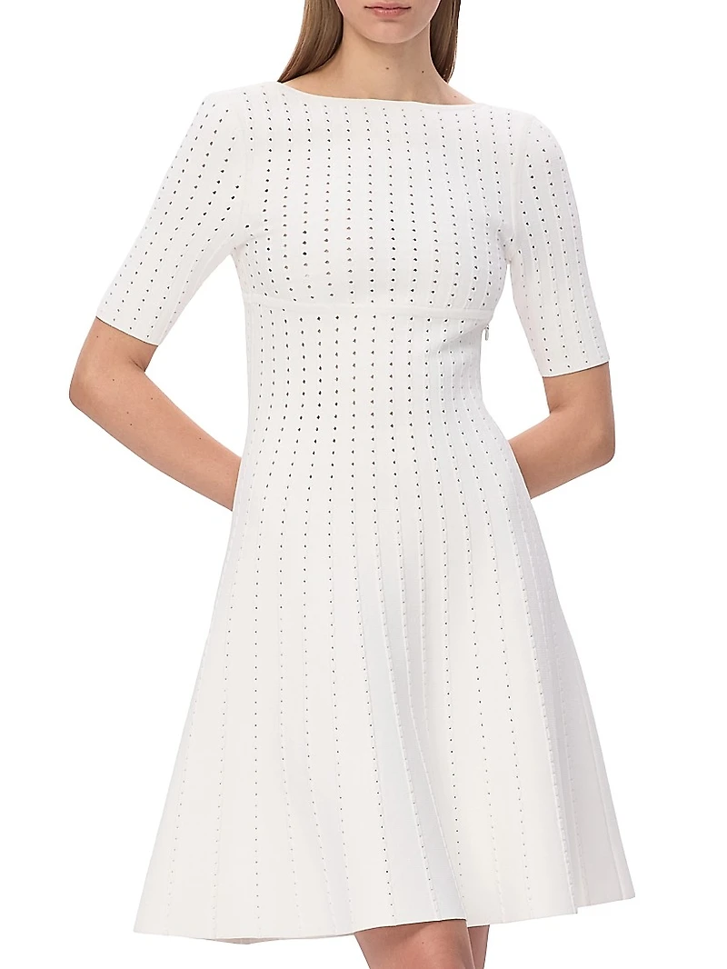 The Donna Pointelle-Knit Fit & Flare Minidress