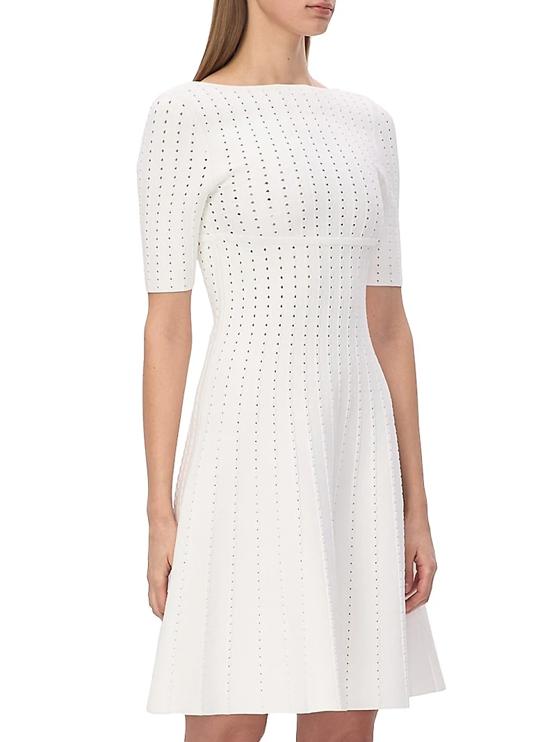 The Donna Pointelle-Knit Fit & Flare Minidress