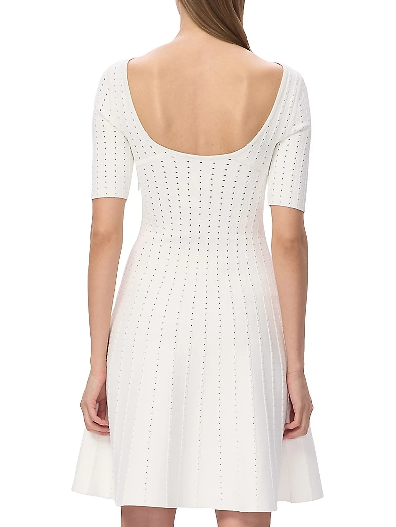 The Donna Pointelle-Knit Fit & Flare Minidress