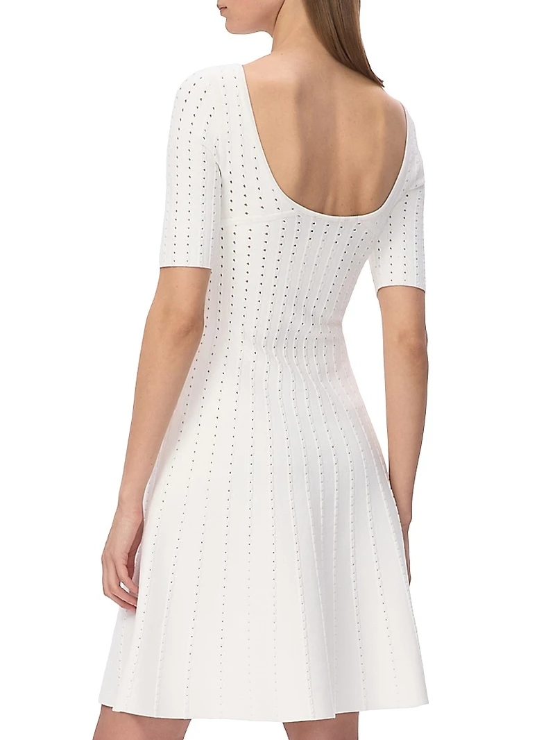 The Donna Pointelle-Knit Fit & Flare Minidress