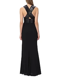 The Lucille Sequin-Embellished Jersey Plunge Gown