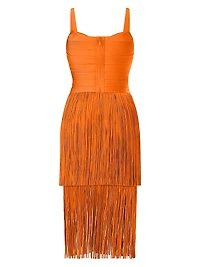 The Georgia Bandage Fringed Tiered Midi-Dress
