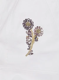 Zola Crystal Floral-Embellished Cargo Pants
