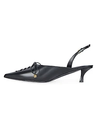 Lace-Up Slingback Pumps Leather