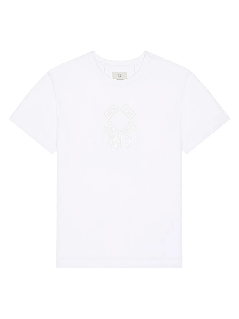 T-Shirt Cotton Monogram 72 with Lace and Fringe
