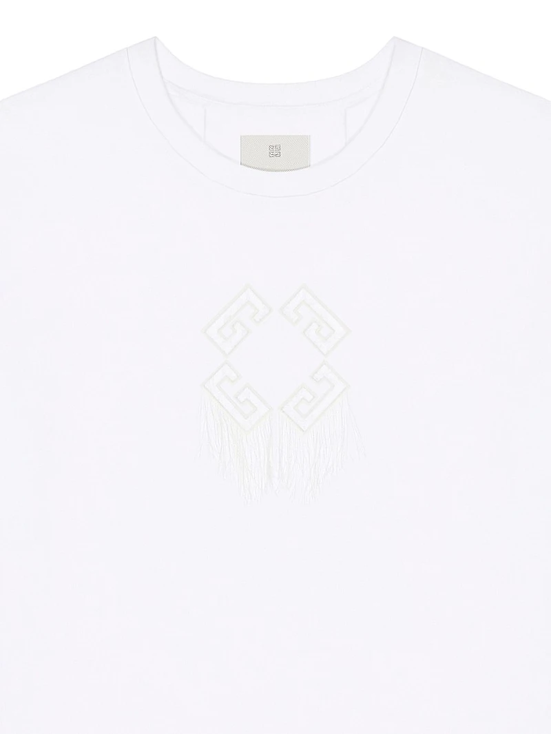 T-Shirt Cotton Monogram 72 with Lace and Fringe