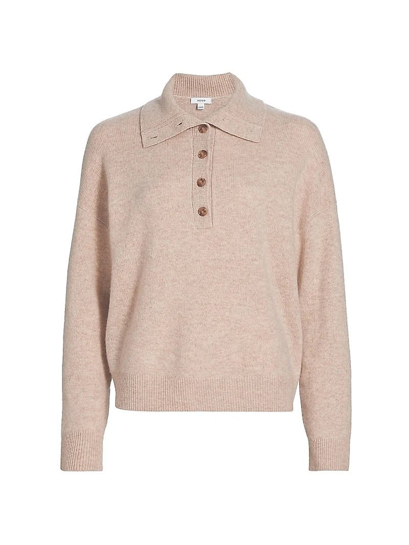 Wool-Cashmere Polo Sweater