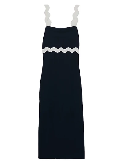 Asher Wave Slip Midi-Dress