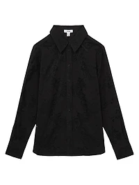 Lacey Lace-Front Blouse
