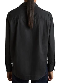 Lacey Lace-Front Blouse