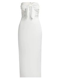 Orion Knotted Satin Midi-Dress