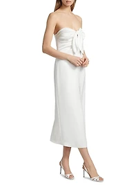 Orion Knotted Satin Midi-Dress