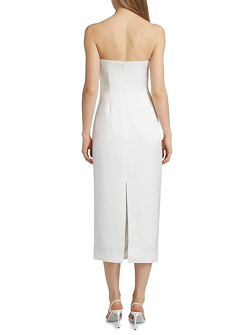 Orion Knotted Satin Midi-Dress