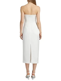 Orion Knotted Satin Midi-Dress
