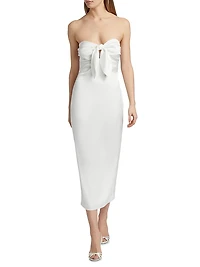 Orion Knotted Satin Midi-Dress