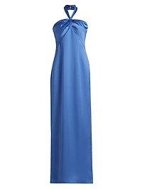 Amrita Satin Halter Gown