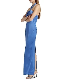 Amrita Satin Halter Gown