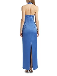 Amrita Satin Halter Gown