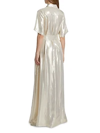 Andi Metallic Lamé Shirtdress Gown