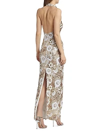 Tiffany Floral Sequin Gown