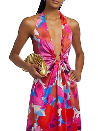 Darbi Stretch-Silk Floral Gown