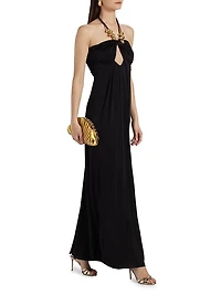 Camryn Beaded Halter Gown