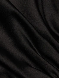 Malika Ruffled Satin One-Shoulder Midi-Dress