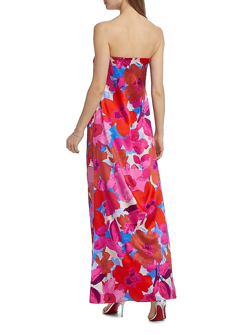 Lyle Stretch Silk Floral Gown