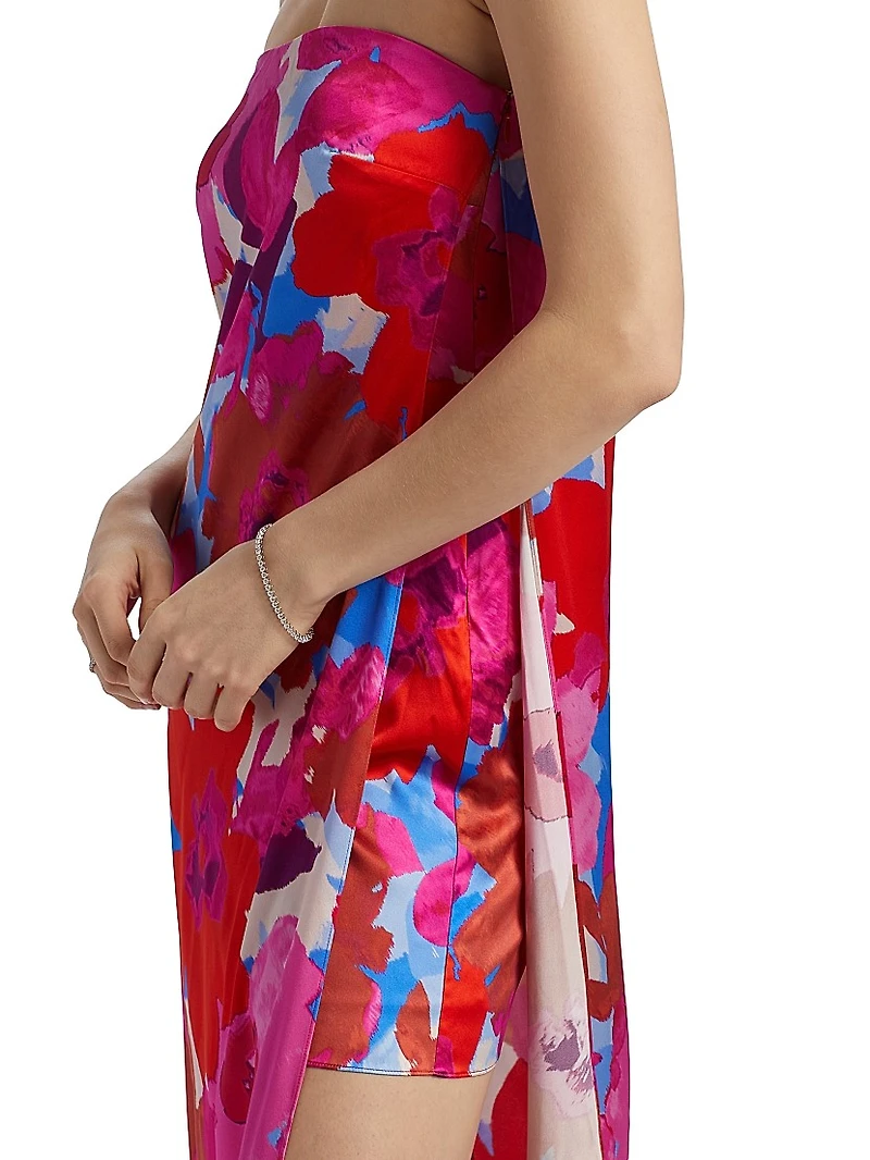 Lyle Stretch Silk Floral Gown