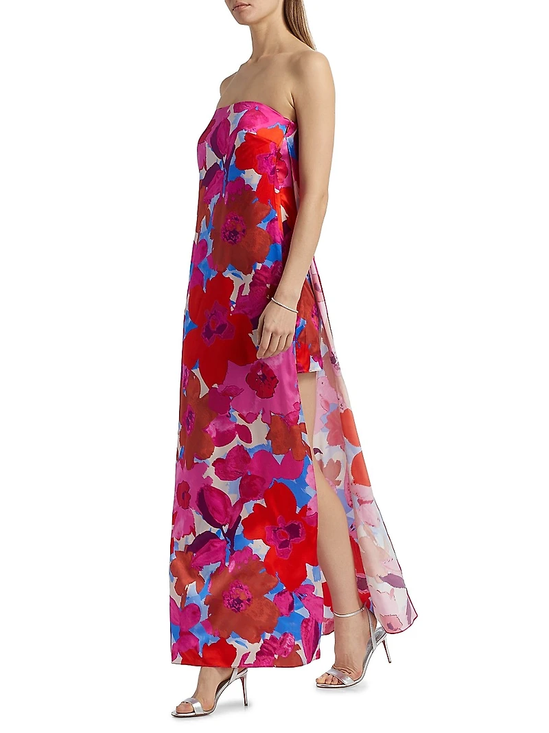 Lyle Stretch Silk Floral Gown