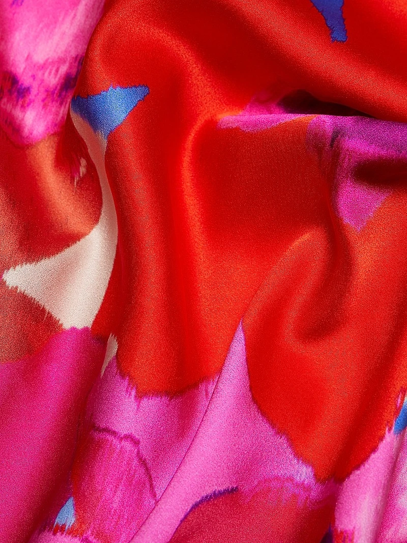 Tatiana Floral Stretch Silk Halter Gown