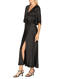 Soho Tatianna Silk V-Neck Maxi Dress