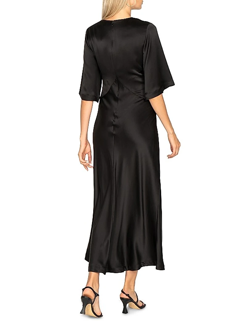 Soho Tatianna Silk V-Neck Maxi Dress