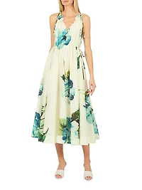River Floral Drawstring Maxi Dress
