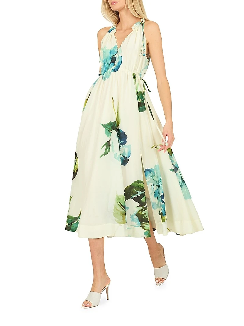 River Floral Drawstring Maxi Dress