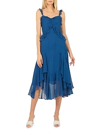 Inessa Draped Chiffon Midi-Dress