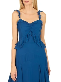 Inessa Draped Chiffon Midi-Dress