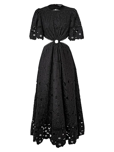 South Hampton Jaylen Guipure Lace Midi-Dress