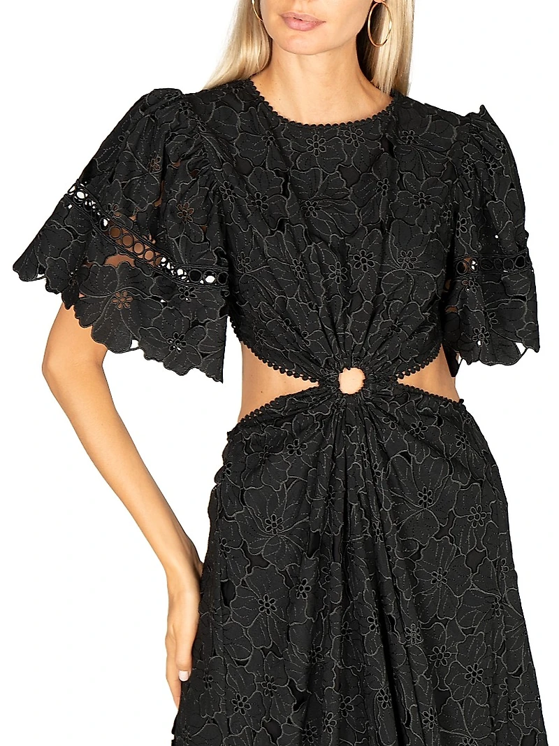 South Hampton Jaylen Guipure Lace Midi-Dress