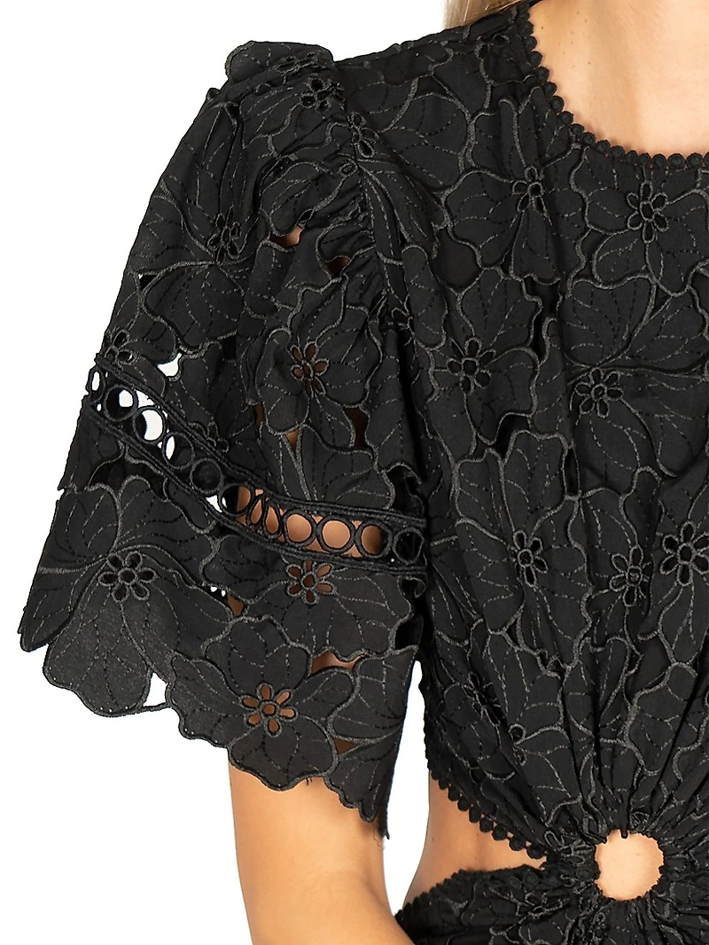 South Hampton Jaylen Guipure Lace Midi-Dress