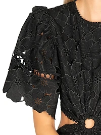 South Hampton Jaylen Guipure Lace Midi-Dress