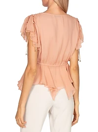 Chelsea Thea Ruffle Silk Handkerchief Top