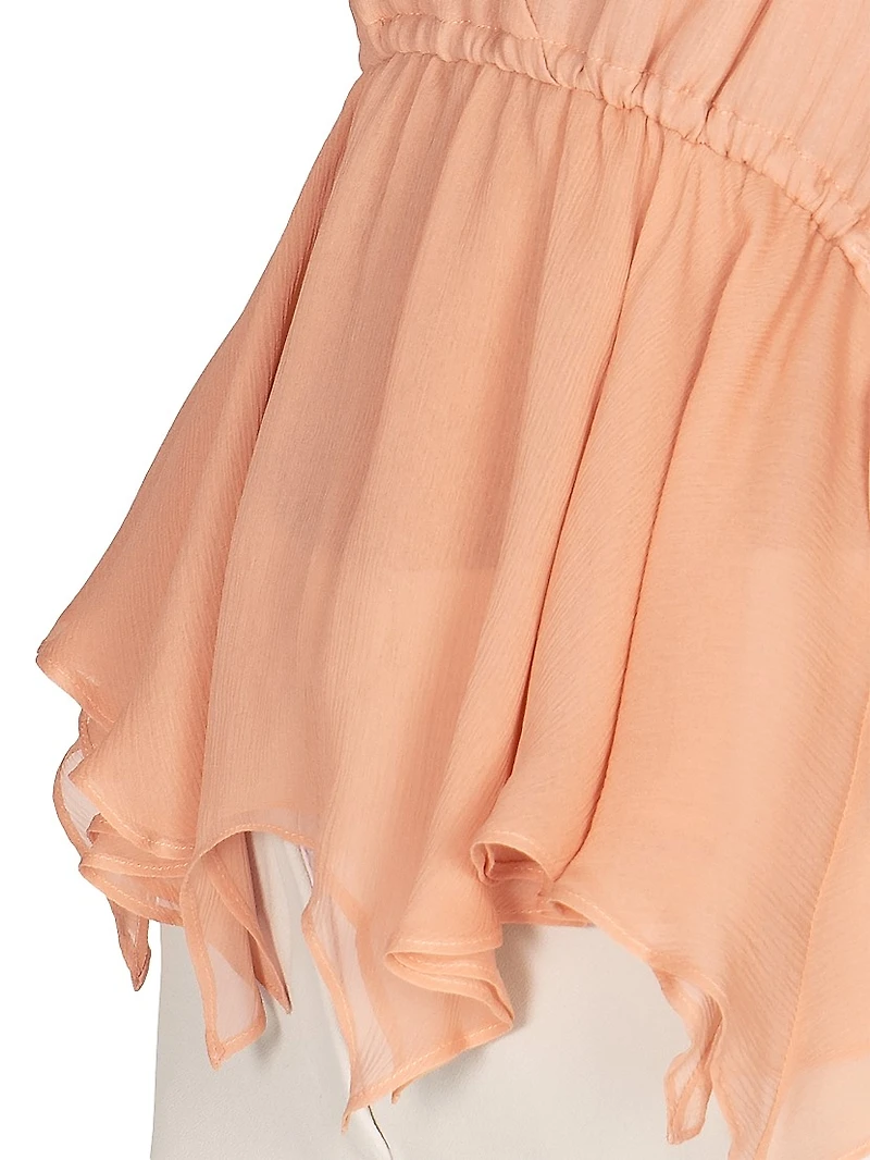 Chelsea Thea Ruffle Silk Handkerchief Top