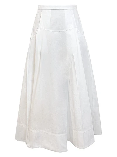 Bridge Hampton Paloma Cotton Poplin Midi-Skirt