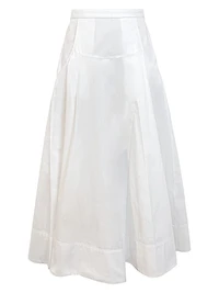 Bridge Hampton Paloma Cotton Poplin Midi-Skirt
