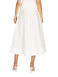 Bridge Hampton Paloma Cotton Poplin Midi-Skirt