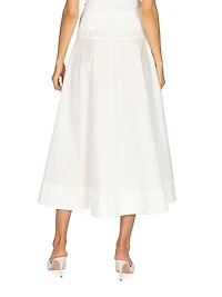 Bridge Hampton Paloma Cotton Poplin Midi-Skirt