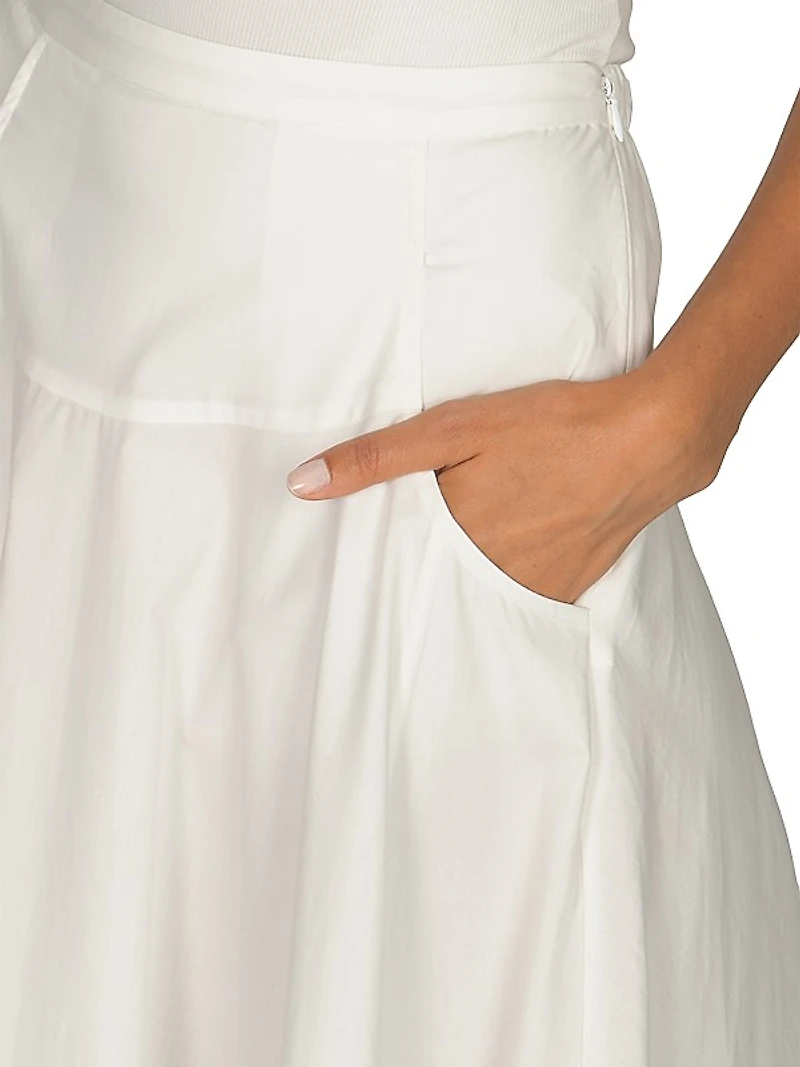 Bridge Hampton Paloma Cotton Poplin Midi-Skirt