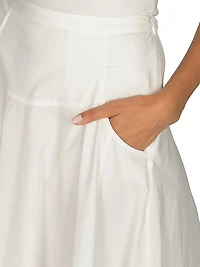 Bridge Hampton Paloma Cotton Poplin Midi-Skirt